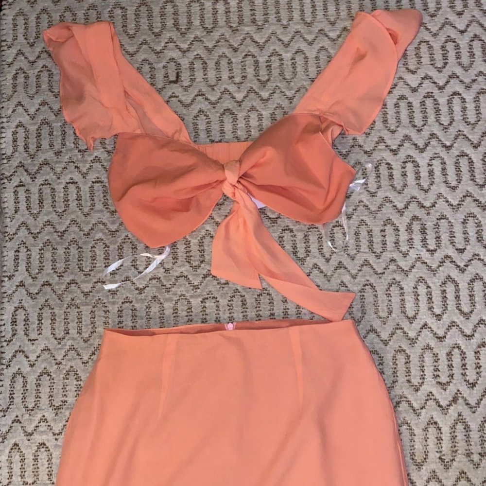 Beautiful Light Orange Two Piece Set